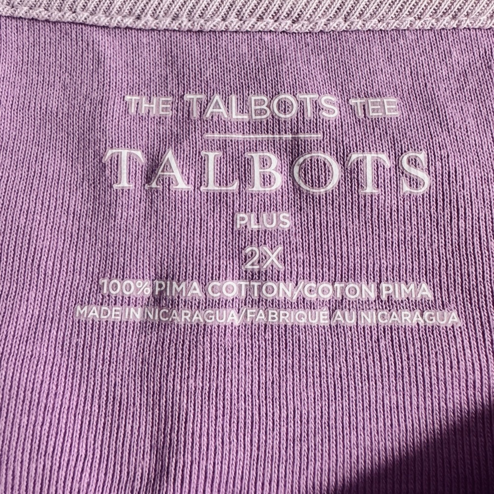 Talbots Pima Cotton Boat Neck Tee Bundle Women 2X Pink Green Purple 3/4 Sleeve - Picture 5 of 7